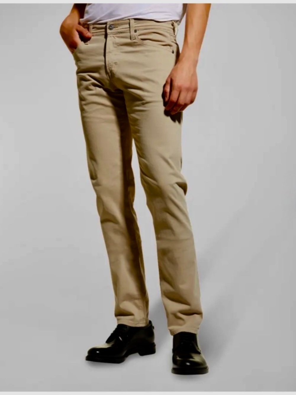 AG Jeans The Tellis Modern Slim Sueded Twill Pants Size 32x34 W32 32 Tan Stone